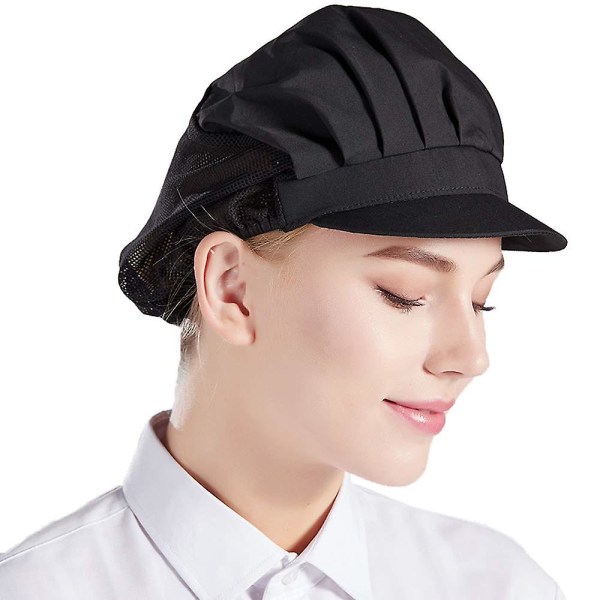 Unisex paket med 3 kockmössa Elastisk matlagningsmössa Mesh andningsbar cap Arbetshatt Industriell cap