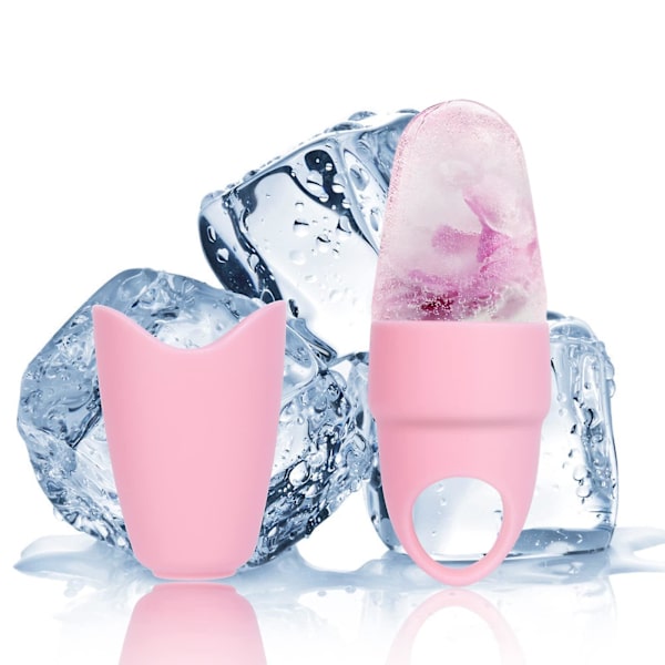 Isrulle för ansikte och ögon, skönhetskub, form, packkula, Gua Sha-massage, isögonansiktsrullestick, form, rosa