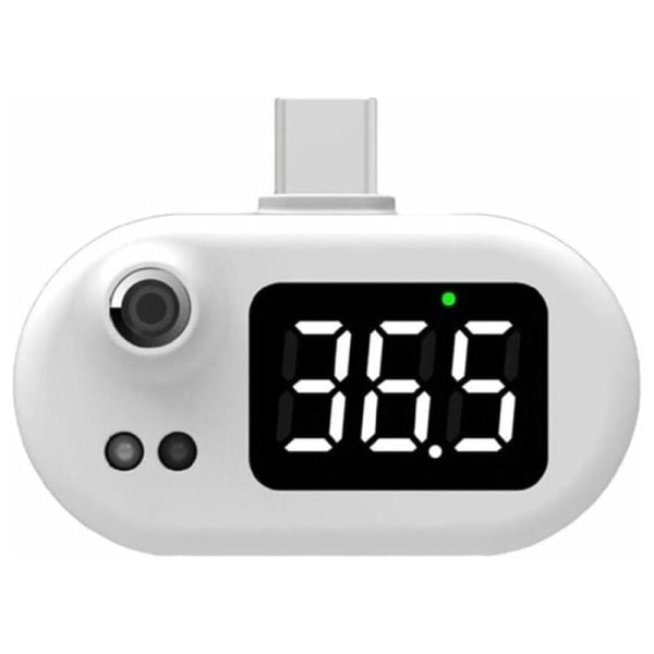 Beröringsfri mobiltelefontermometer, mini infraröd termometer med LED-display, hög noggrannhet, miljömätning, lämplig för Type-C-huvud