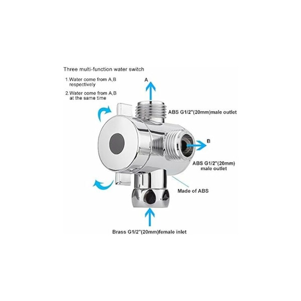 3-vägs avledare duscharm avledare G1/2\" duschadapter duschsystem handdusch reservdelar