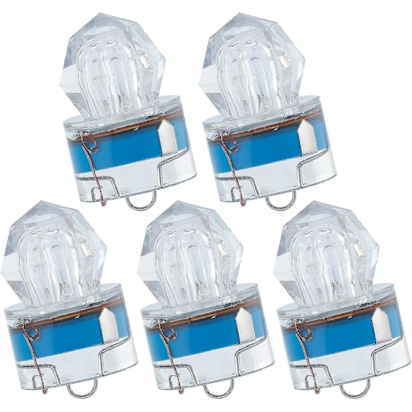 5 st Led Deep Drop Lights, Diamond Fiske Ljus Vatten Aktivera Led Ljusa Fiskebeten Deep Drop Rig Fiske Flashers（Blå）
