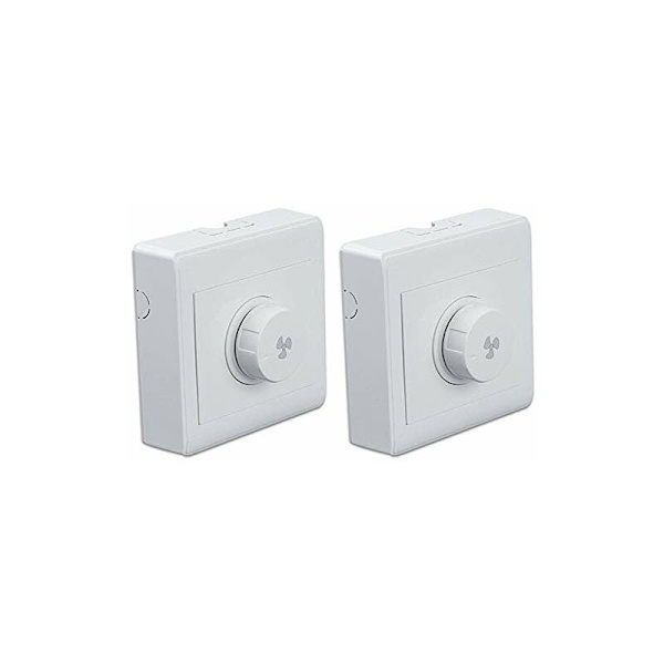 2 kpl Kattotuulettimen Asetusvaihtokytkin Portaaton Nopeudenohjain Seinäkytkin 220V 10A 300W Himmentimelle