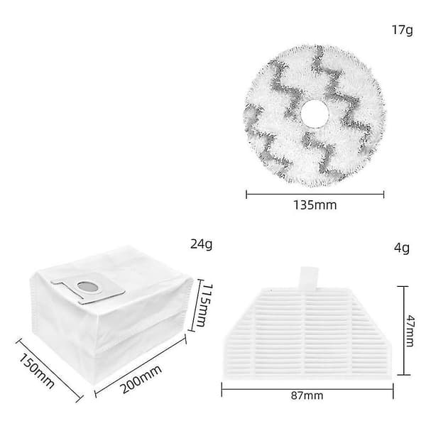 För Xiaomi Roidmi Eva Sdj06rm Dammsugare Kit Sidoborste Moppduk