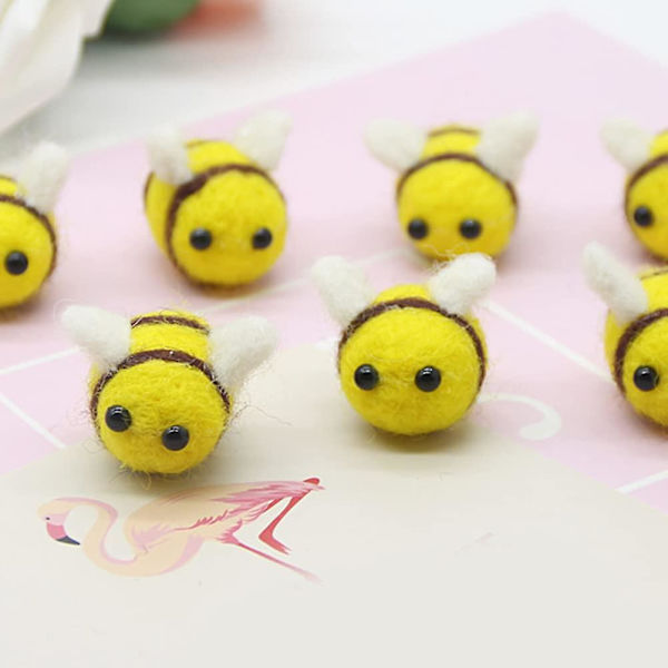 12 st ullfiltbina hantverksbollar hantverk DIY-tillbehör för babyshower könsavslöjande fest barnkammare tältdekor