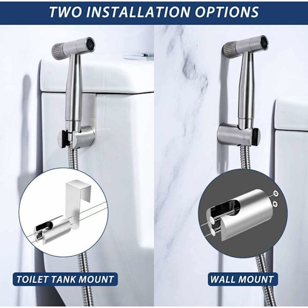 Toilet Bidet Sprayer med Top Trykkontrolknap, Feminint Rengøringstilbehør, Baby Ble Rengøringsmiddel