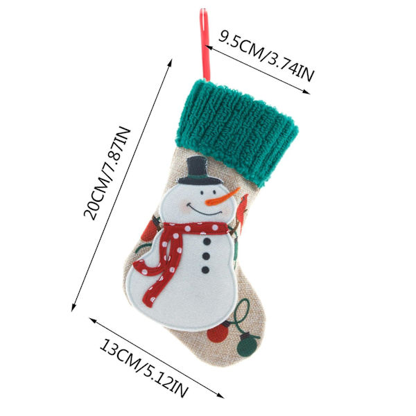 Julklappsstrumpor Linnepåsar Juldekorationer Ornament Jultomten Snögubbe Strumpor Godispåse