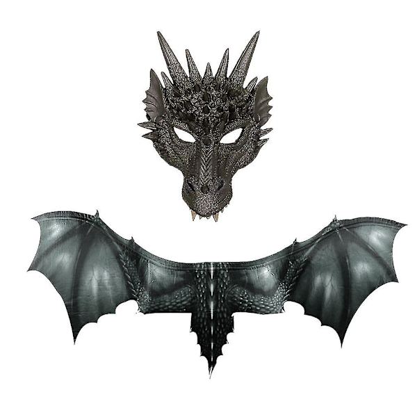 Halloween Dinosaurie Kostym Cosplay Djur Mask Vinge Tillbehör