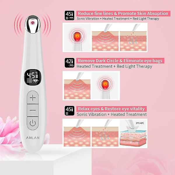 Elektrisk ögonmassageapparat Anti-rynkemassage Åldrande vård LED-skärm Varm massage USB-laddningsbar