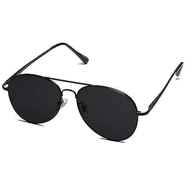 Wekity Klassiska Aviator Solglasögon För Kvinnor Män Metallram Fjädergångjärn Sj1030 (svart)