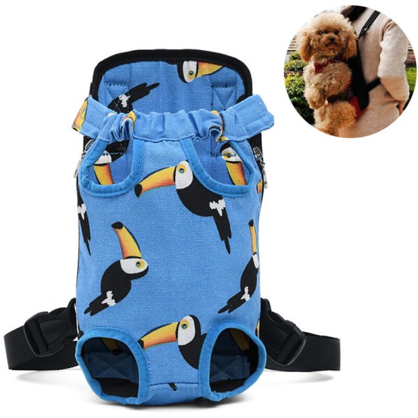 Husdjursryggsäck Justerbar Säker Katt Hund Framfickor Lättvikt Huvud Ben Kommer Ut Händerfri Samtal För Resor Vandring Camping, M, Sky Blue
