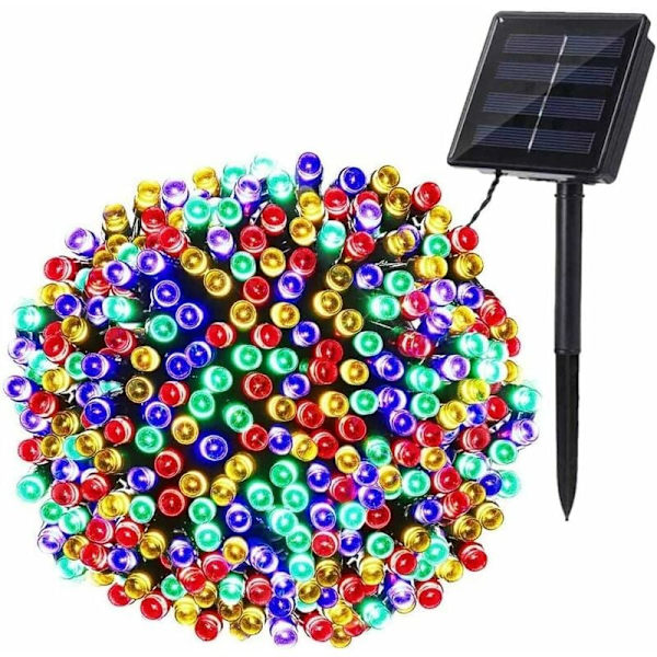 Solcellslampor, 22M 200 LED Utomhus Solcellslampor 8 Lägen Vattentät Dekorationslampa för Inomhus Trädgård Uteplats Bröllop Födelsedagsfest, Färgglad