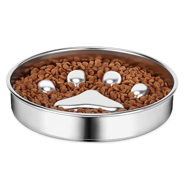 Rostfritt stål hundskål med långsam utfodring, diskmaskinssäker, present till husdjur