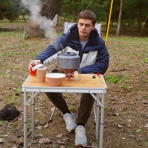 1,1L Aluminium Vattenkokare Tekanna Kaffeemugg Camping Vattenkokare (Svart)