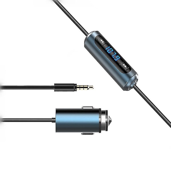 Fm-sändare, radioadapter Car Kit Support 3.5 Audio Interface Signalingång med USB billaddare, kompatibel med Iphone, Android, Vivo, Oppo, Etc.
