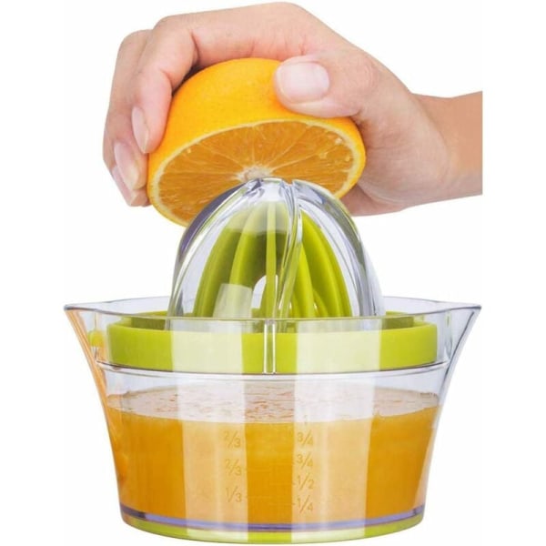 Citronpress 4 i 1 citronpressare med 400 ml behållare, manuell citruspress, limepress, juicepress, limepressare, limepressare