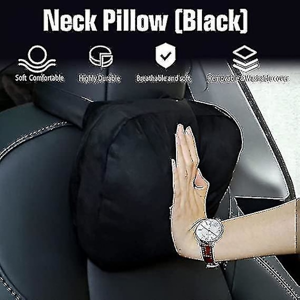 Tesla nackstöd kudde, Tesla nackkudde för Tesla Model 3/y/s/x nackstöd kudde, logotyp design svart