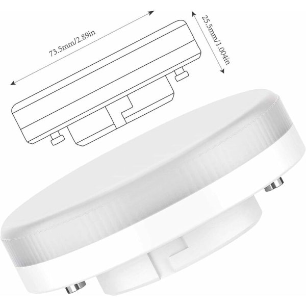 LED-lamppu GX53-7.5W, lämmin valkoinen, himmennettävä, 6 kpl [Energialuokka A+]