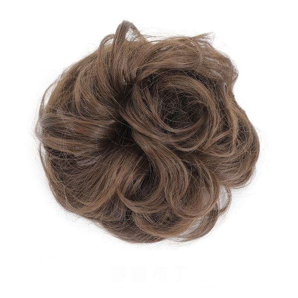 1 st Donut Peruk Shaggy Hår Extensions Honungsbuddfärg
