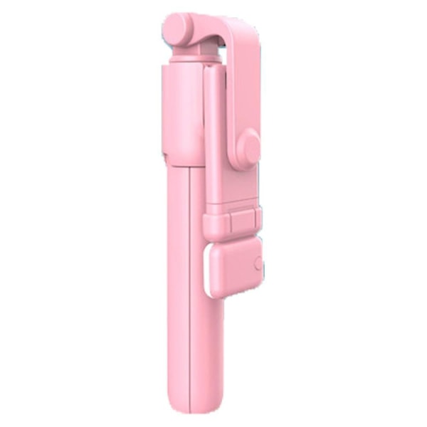 Selfie Stick, bärbart Selfie-stativ i aluminiumlegering med ljus, med tandfjärrkontroll - 0,7m-26（rosa）