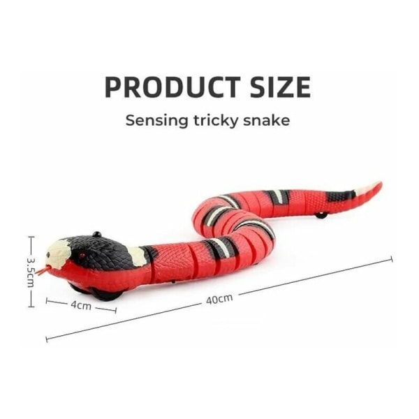 Interaktiv kattleksak, orm med intelligent igenkänning, justerbar, uppladdningsbar, känner automatiskt igen hinder och rymningar