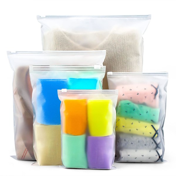 20 st reseväskor för förvaring, platsbesparande klädpåsar återanvändbara plastpåsar med dragkedja och tätning för kläder