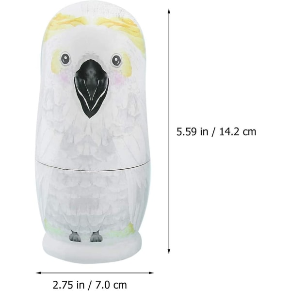 5-pack Ryska Nesting Dolls Söta Djur Nesting Doll Trä Stapelbara Nesting Leksak Set Födelsedagspresent