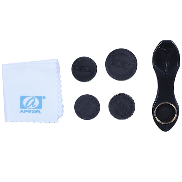 Apexel Universal Clip 5 i 1 kameralinssats för iPhone Samsung Xiaomi Smartphones Linser Fisheye M