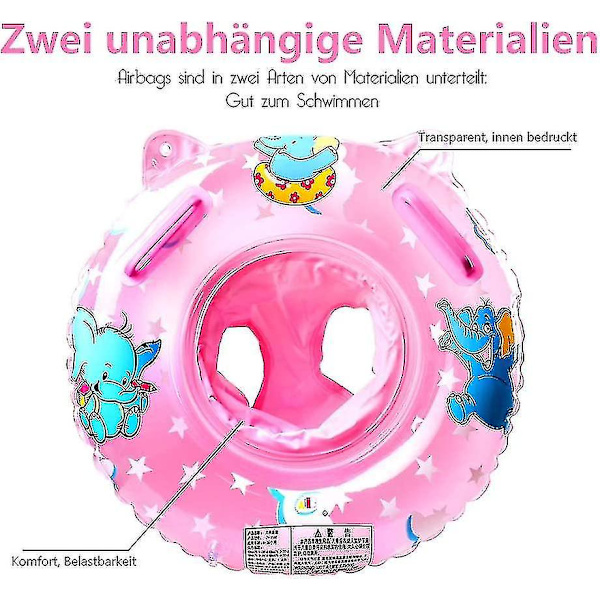 Simring Baby Simring Säte Baby Flythjälpmedel Med Simring Pvc Kompatibel Med Flythjälpmedel Leksak 6 Månader Till 36 Månader（rosa）