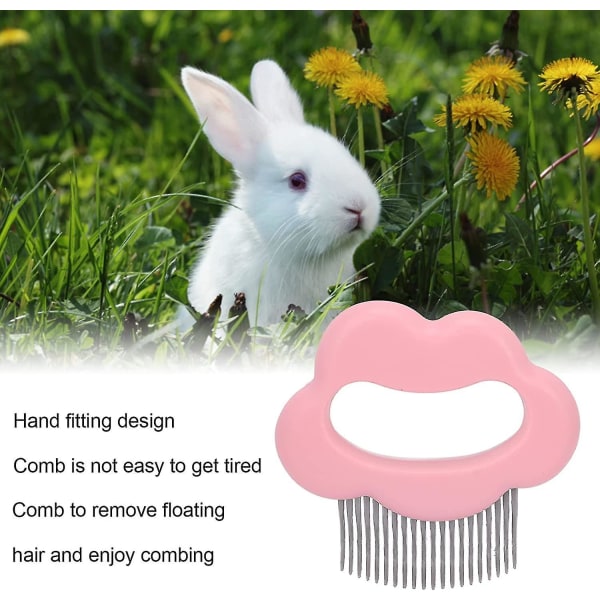 Cat Shell Comb, säker massage hårborttagningsborste Cat Grooming Comb (4-d-1)-4（rosa）
