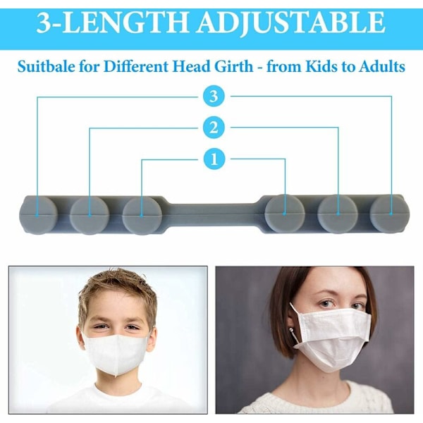 Antisladd silikonmaskbandförlängningar Triumph justerbart spänne återanvändbar maskhållare hörselskydd flerfärgad öronrem 4-pack