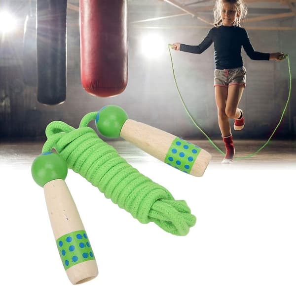 Hopprep för barn i trä med hopprep för utomhusaktiviteter i skolan, 2,6 meter, typ 2