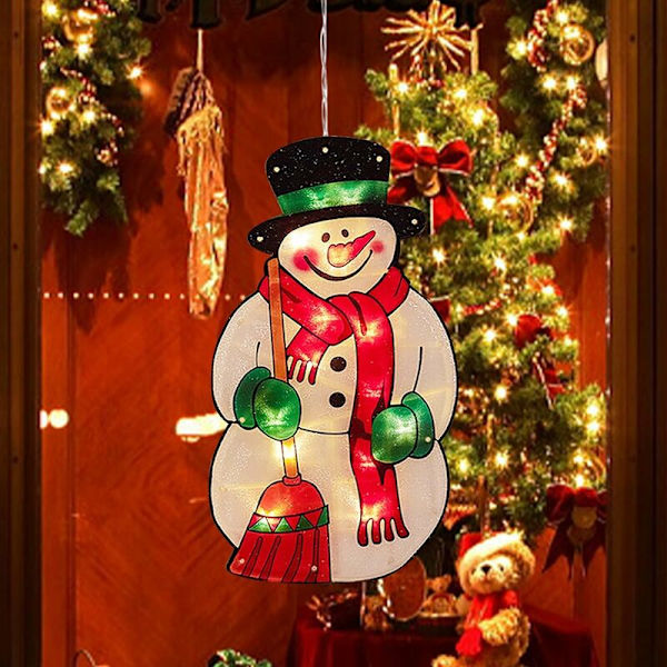 Julbelysning LED Jultomte Ljus Jullampa med Sugkopp för Jul Fönster Glas Vägg Inomhus Dekorationer