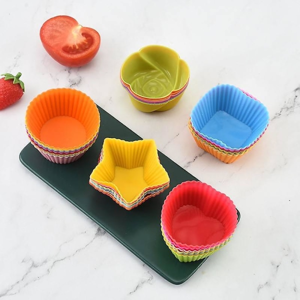 40-pack silikonkoppar molds, återanvändbara non-stick silikoncupcakes och silikoncupcakes för bakning