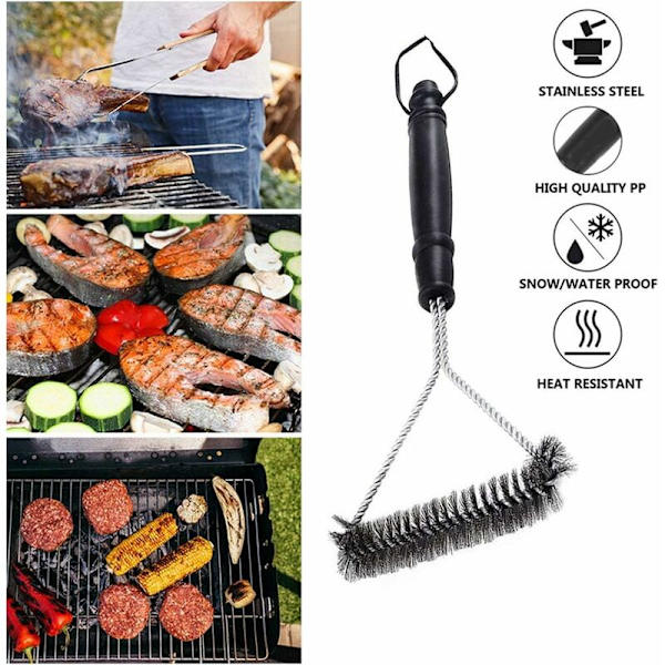 Grillrengöringsborste - Rostfria Borst för Snabb och Effektiv Rengöring av Alla Grillar (30 cm)