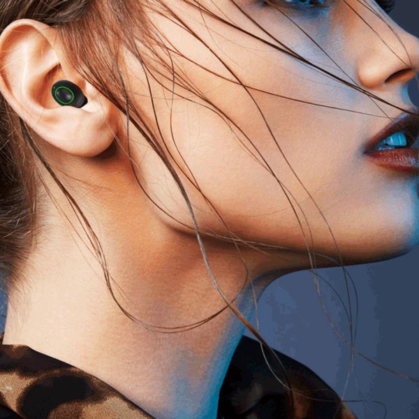 Binaurala in-ear Bluetooth-headset med binaurala långtidssamtal Bluetooth-headsetSvart