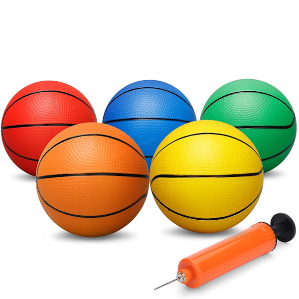 18 cm Mini utbytbara basketbollar för Mini basketkorg, små gummiballar för barn för inomhuslekplats pool