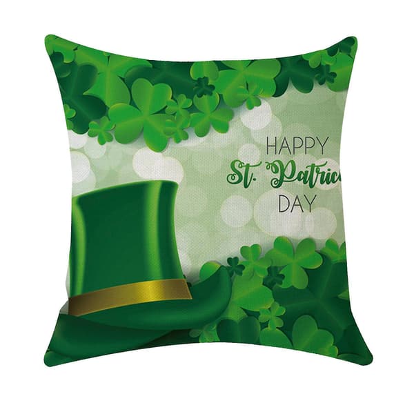 St. Patrick's Day Kuddeöverdrag i Bomullslinne, Dekorativ Kudde för Soffa, Heminredning
