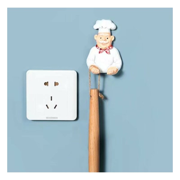 Cartoon Power Cord Storage Rack Kitchen Chef Socket Hook Hook Strong Creative Socket Storage Rack 2-pack