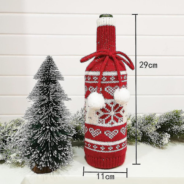 Jul handgjord stickad tröja vinflaska påsar för jul, bröllop, födelsedag, fest