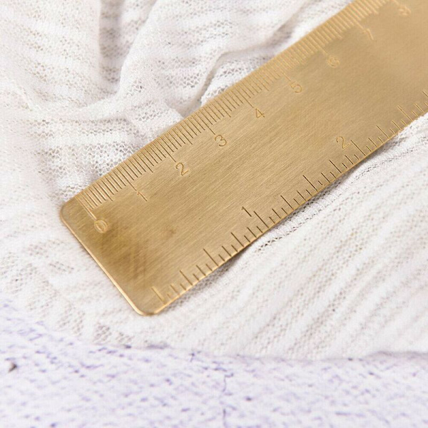 Ruostumattomasta teräksestä valmistettu mittanauha puhtaasta messingistä kultapinnoitettu tarkka mittauskirjanmerkki kouluun, toimistoon, työpajaan ja kotiin (12 mm suora mittanauha (1,0 mm paksu))