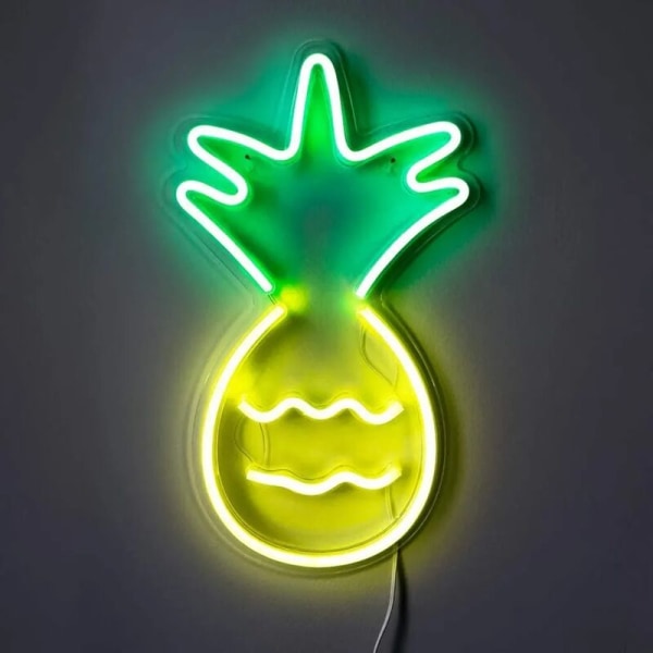 Ananas LED Neon Skylt USB Nattlampa med Akryl Bakpanel för Hemfest Bröllop Bar Dekorativ Lampa