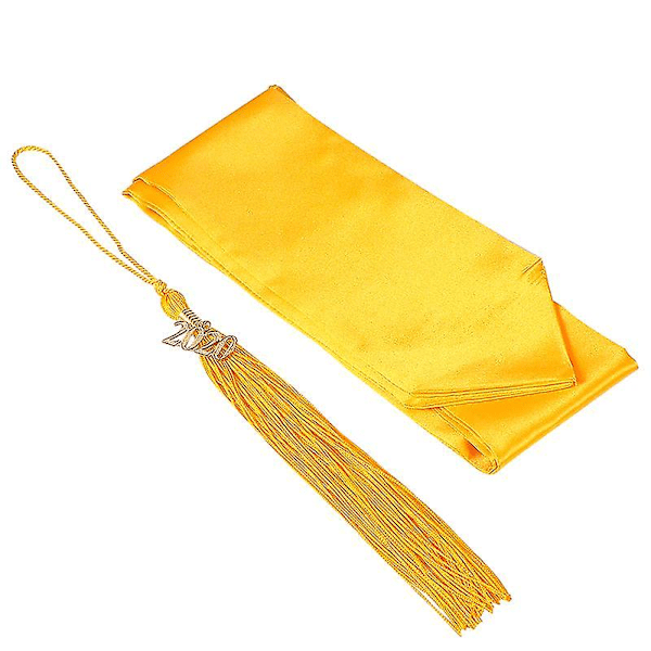 2 st Bachelor Graduation Gown Shawl Tassel Plain Graduation Shawl Lämplig för Bachelor Graduates (Guld)