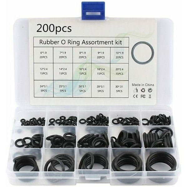 200-pack O-ringar - DIY-tätningar av gummi