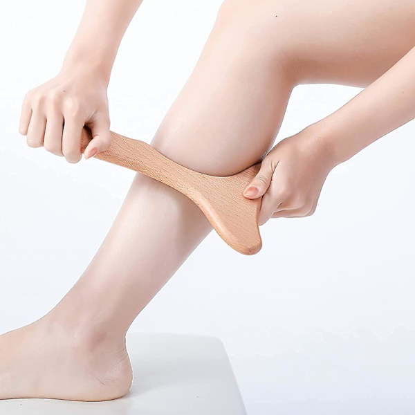 Massageverktyg i trä för lymfdränage, enhandsverktyg för kroppsskulptering för maderoterapi, anti-celluliter, gua sha, muskler.