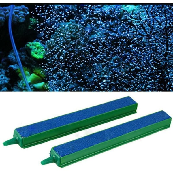 2 stykker 10 cm iltpumpe iltpumpe blå beluftningsrør boblevæg luftsten akvarie akvarium dekorativ luftstrimmel, stensandstrimmel (10 cm)