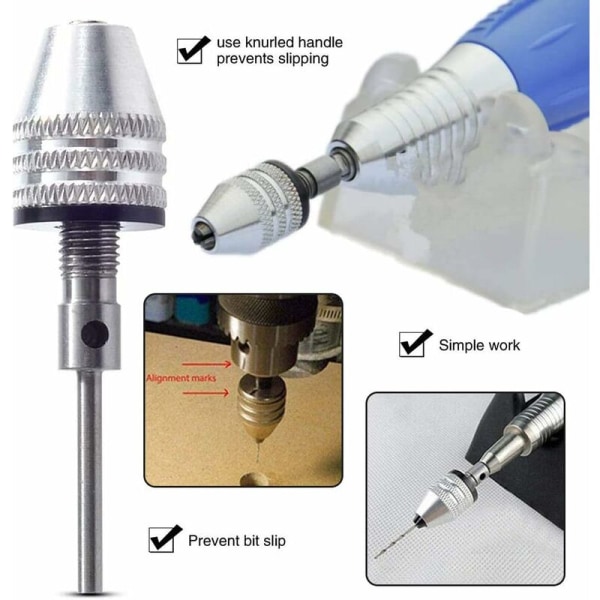 Borrchuck, Triomphe 2 st Hex Shank Chucks Hex Socket Holder Chucks för roterande multiverktyg 0,3 mm till 3,4 mm borrtillbehör