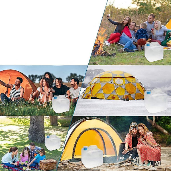 Hopfällbar vattenbehållare - 10 liters campingvattenbehållare för nödsituationer