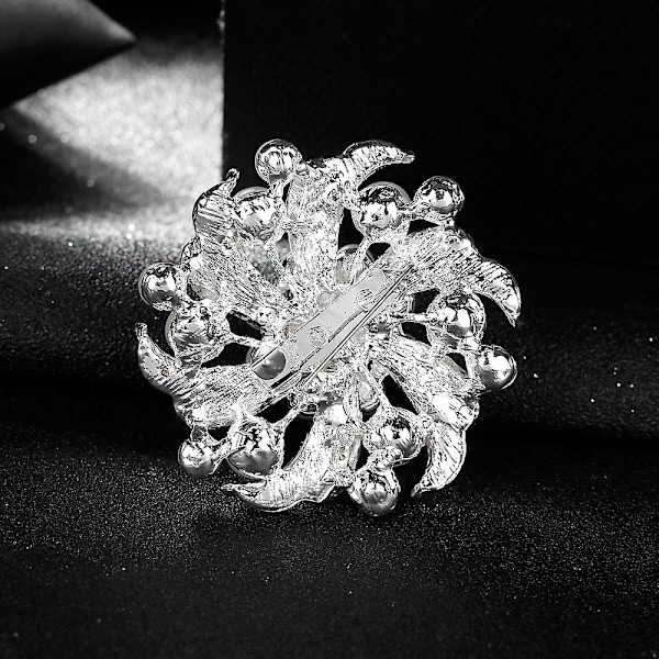 Brosch Pin Kropp Elfenben Färg Simulerad Glänsande Kristallsmycken Glas Strass Blomster Set För Bröllop Bukett Dekoration