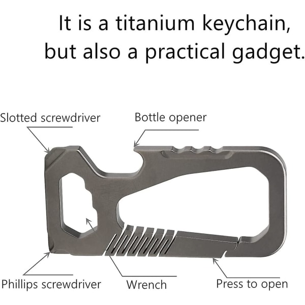 Titan Karabiner Nyckelring Med Flasköppnare - Hållbar Multifunktionell EDC Nyckelring För Camping, Vandring Och Daglig Användning