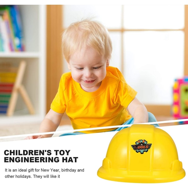 5 st Kids Gul Plast Construction Hard Hat Arbetarhjälm Kids Engineer Hat